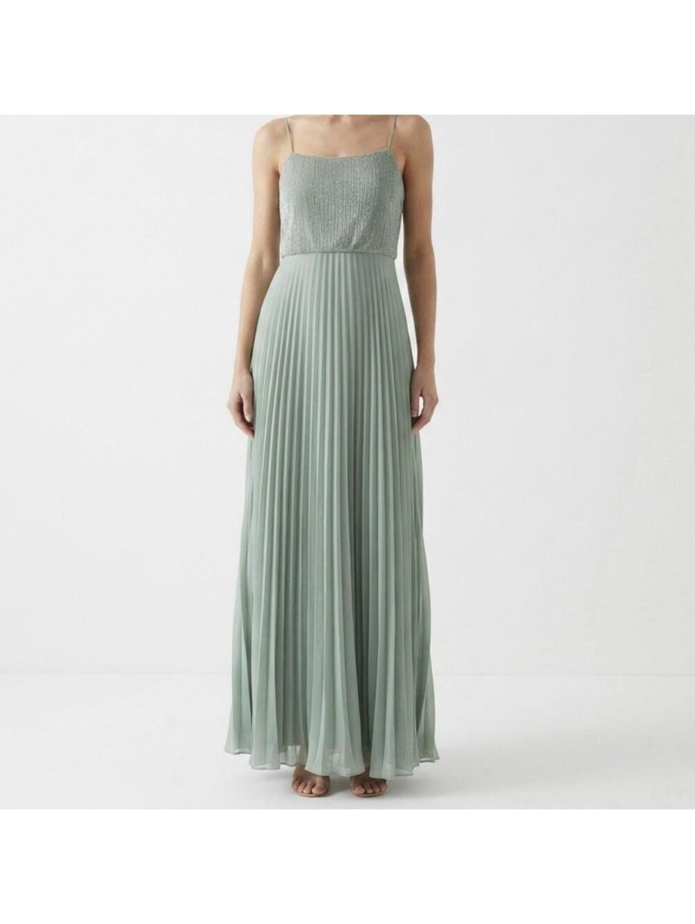 Alex Evening Light Mint Green Dress With Sparkles Size 6